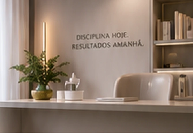 Composição ilustrativa de ambiente de estética presente no mockup aprovado